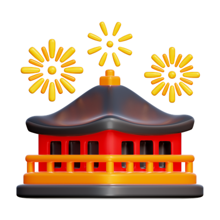 Templo chinês  3D Icon