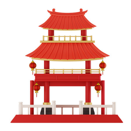 Templo chino  3D Icon