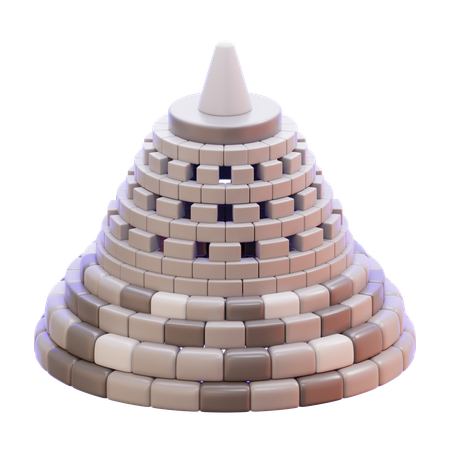 Templo de borobudur  3D Icon