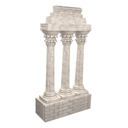 Templo de castor e coluna de pollux  3D Icon