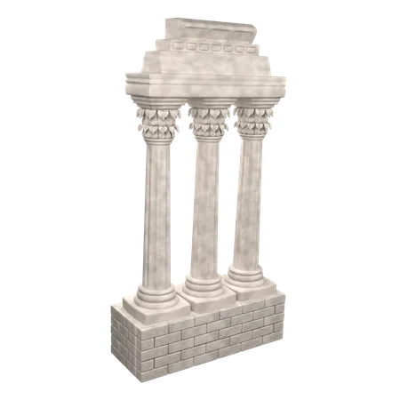 Templo de castor e coluna de pollux  3D Icon