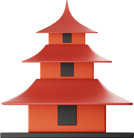 Templo japonés  3D Icon