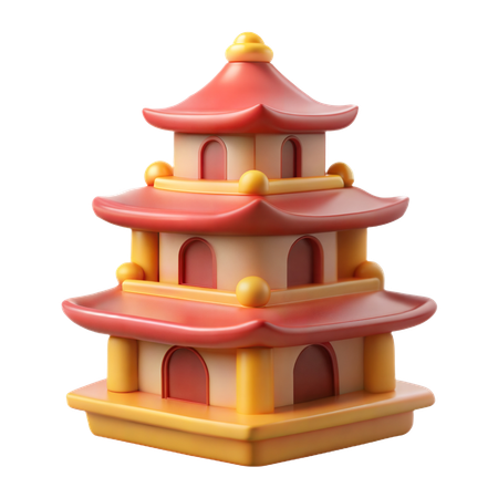 Pagoda del templo  3D Icon