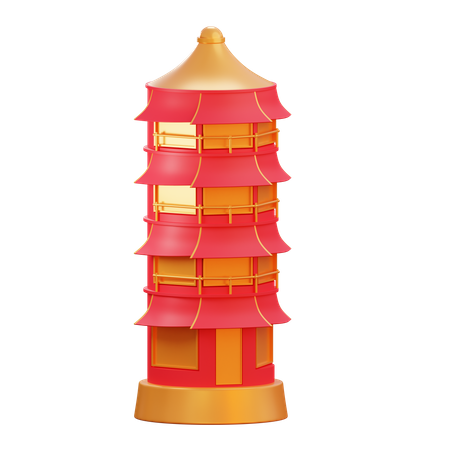 Templo pagoda  3D Illustration