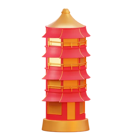 Templo pagoda  3D Illustration