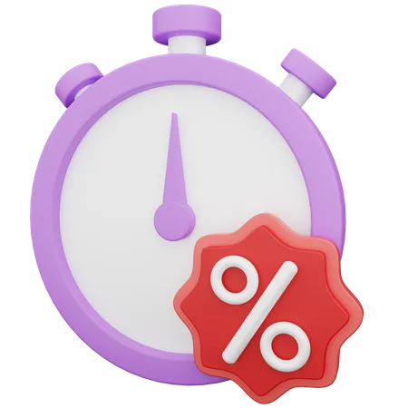 Tempo de desconto  3D Icon