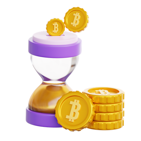 Tempo de investimento em bitcoin  3D Icon