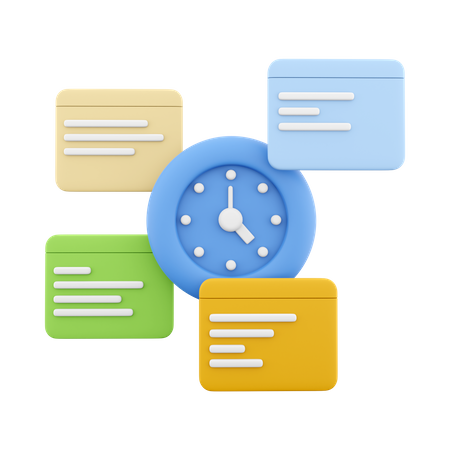 Hora da notificação  3D Icon