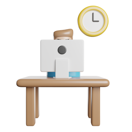 Tempo de trabalho  3D Icon