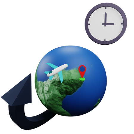 Tempo de viagem  3D Icon