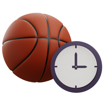 Horário do jogo de basquete  3D Icon