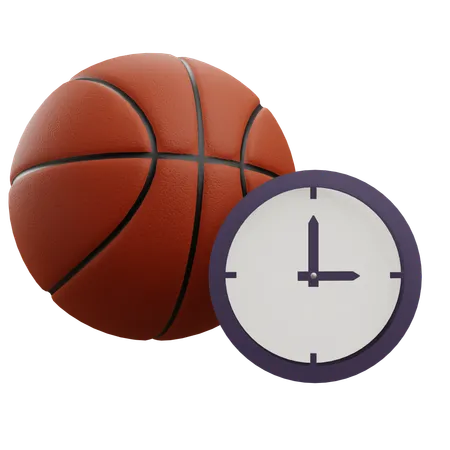 Horário do jogo de basquete  3D Icon