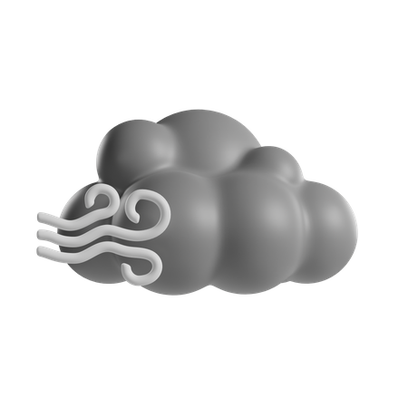 Tempo de vento nublado  3D Icon