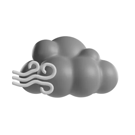 Tempo de vento nublado  3D Icon