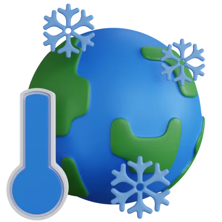 Globo De Temperatura De Congelacion De Renderizado 3 D Aislado 3D Icon