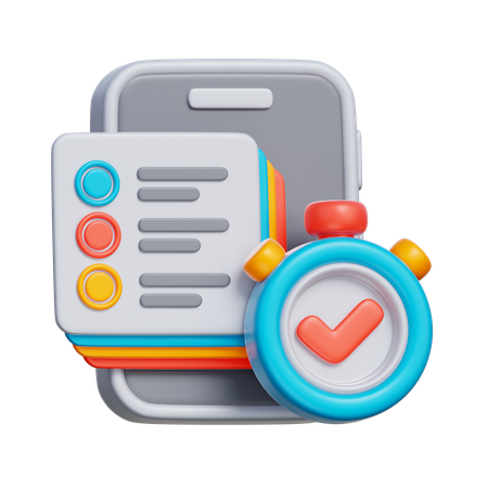 Temporizador de aprobación de tareas  3D Icon