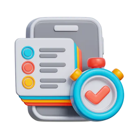 Temporizador de aprobación de tareas  3D Icon