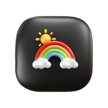 Temps arc-en-ciel ensoleillé  3D Icon