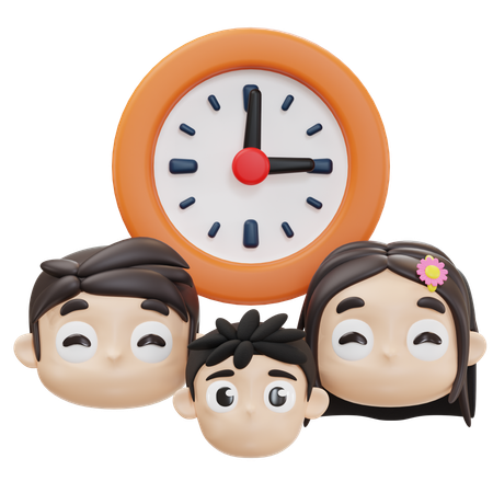 Du temps en famille  3D Icon