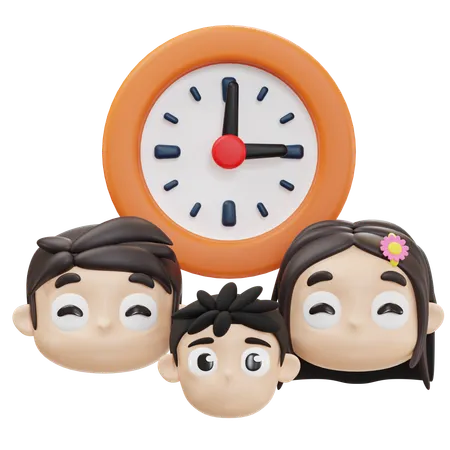 Du temps en famille  3D Icon