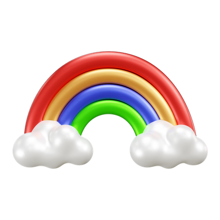 Temps arc-en-ciel nuageux  3D Icon