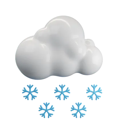 Temps nuageux avec chutes de neige  3D Icon