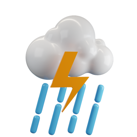 Temps nuageux avec pluie  3D Icon