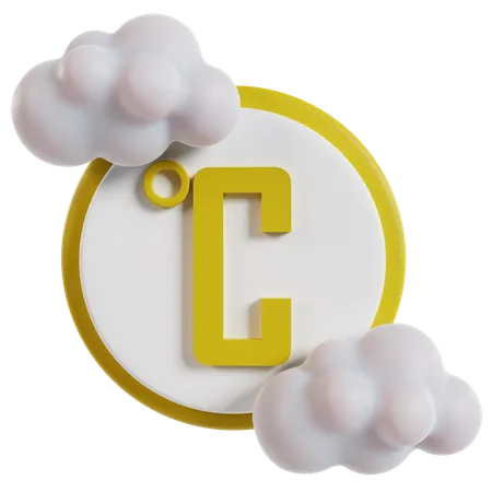 Symbole Celsius par temps nuageux  3D Icon