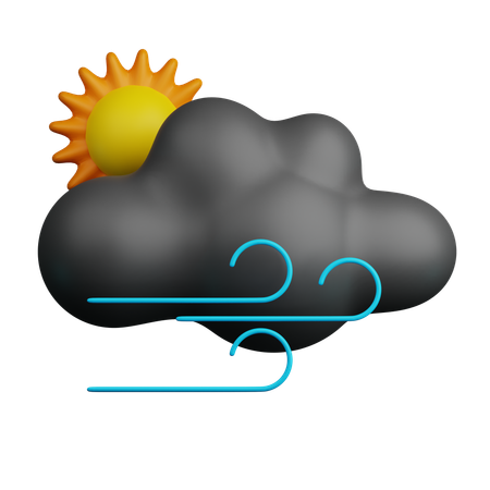 Temps sombre et venteux  3D Icon