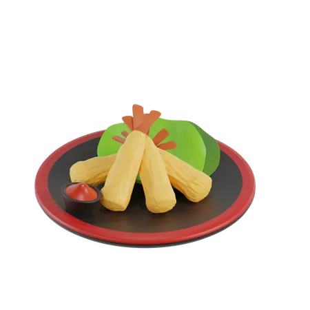 3 D Japanese Food Tempura 3D Icon
