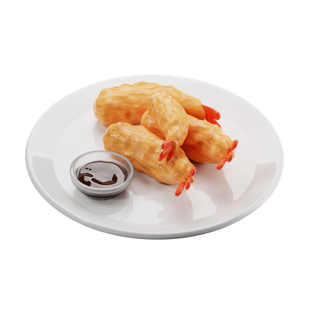 Tempura comida japonesa  3D Icon