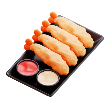 天ぷらエビ  3D Icon
