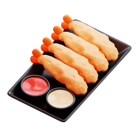 天ぷらエビ  3D Icon