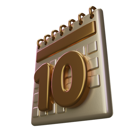 Ten Calendar  3D Icon