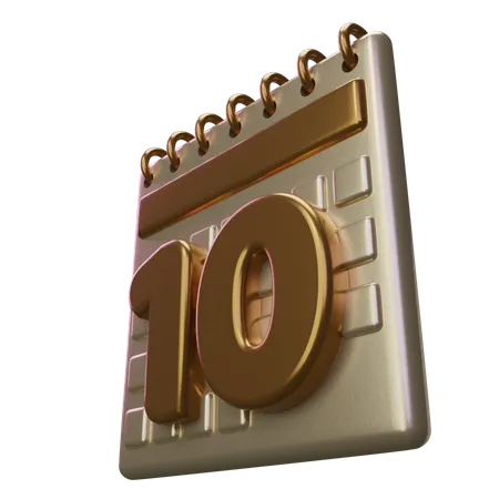 Ten Calendar  3D Icon
