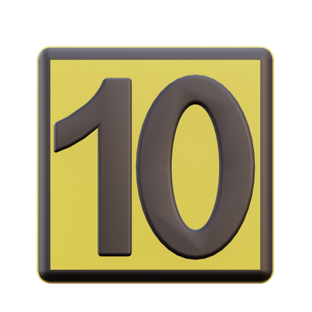 Ten Number  3D Icon