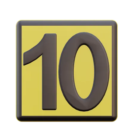 Ten Number  3D Icon