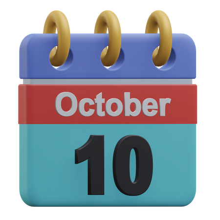 Ten October  3D Icon