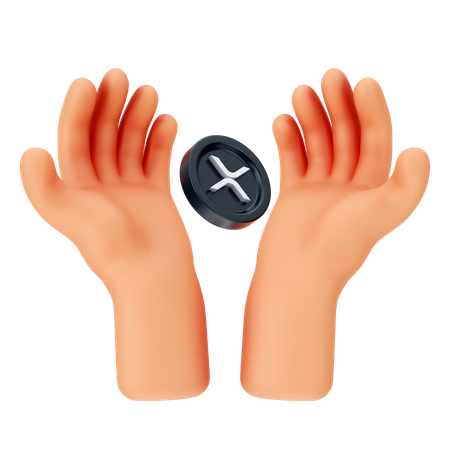 Tenant des pièces de monnaie Ripple  3D Icon