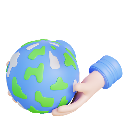 Tenant un globe  3D Icon