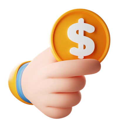 Tenant le geste de la main du dollar  3D Icon