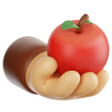 Tenant une pomme  3D Icon