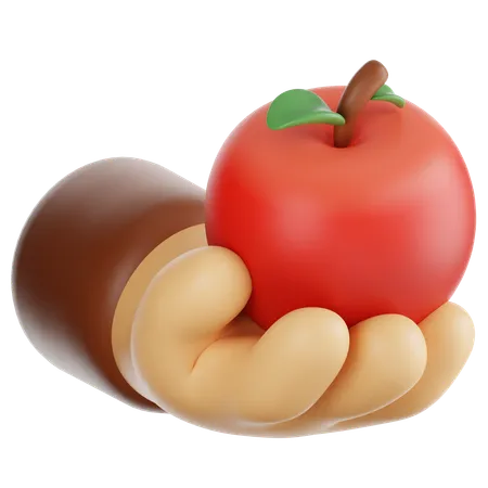 Tenant une pomme  3D Icon