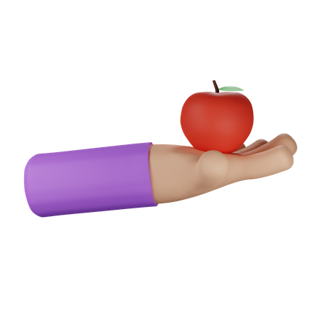 Tenant une pomme  3D Icon