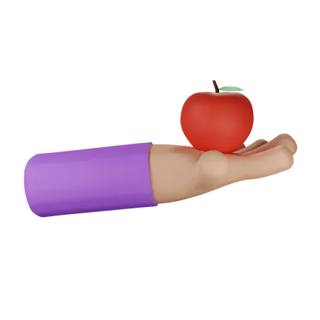 Tenant une pomme  3D Icon