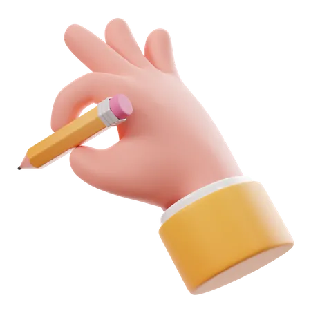 Tenant un geste de la main au crayon  3D Icon