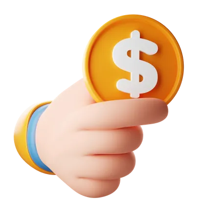 Tenant le geste de la main du dollar  3D Icon