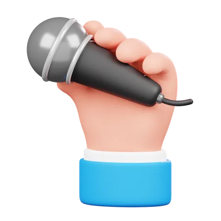 Tenir le geste de la main du microphone  3D Icon