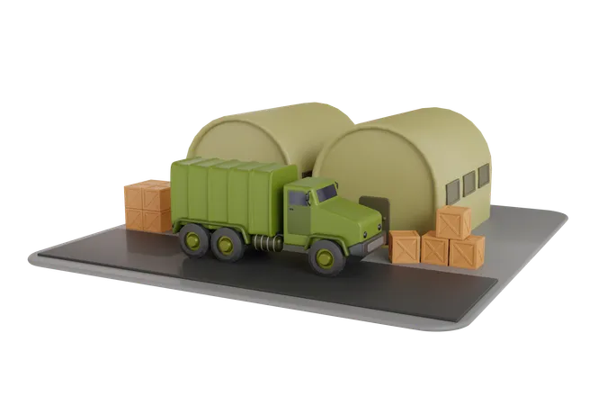 Tenda militar  3D Illustration