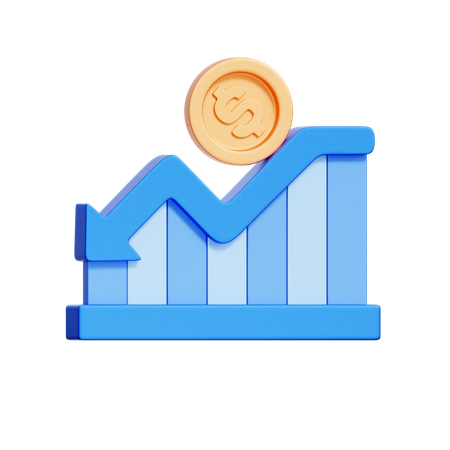 Tendance baissière du marché  3D Icon